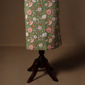 Green - sanganeri hand block print cotton 2pc unstitched