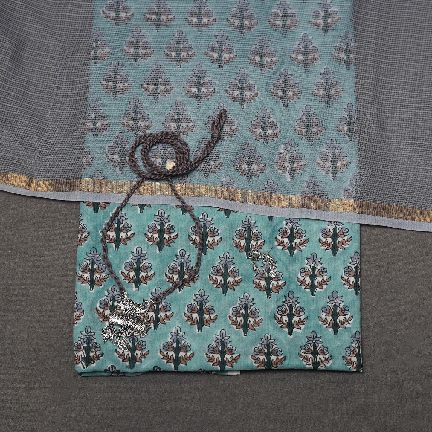 Sanganeri hand cotton 2pc unstitched dress material