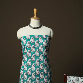 Sanganeri hand block print cotton 3pc unstitched dress