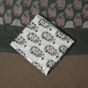 Sanganeri hand block print cotton 3pc unstitched dress