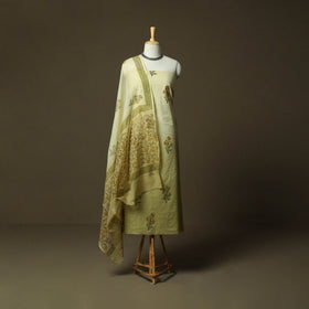 Sanganeri hand block print cotton 3pc unstitched dress