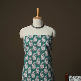 Sanganeri hand block print cotton 3pc unstitched dress