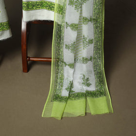 Sanganeri hand block print cotton 3pc unstitched dress