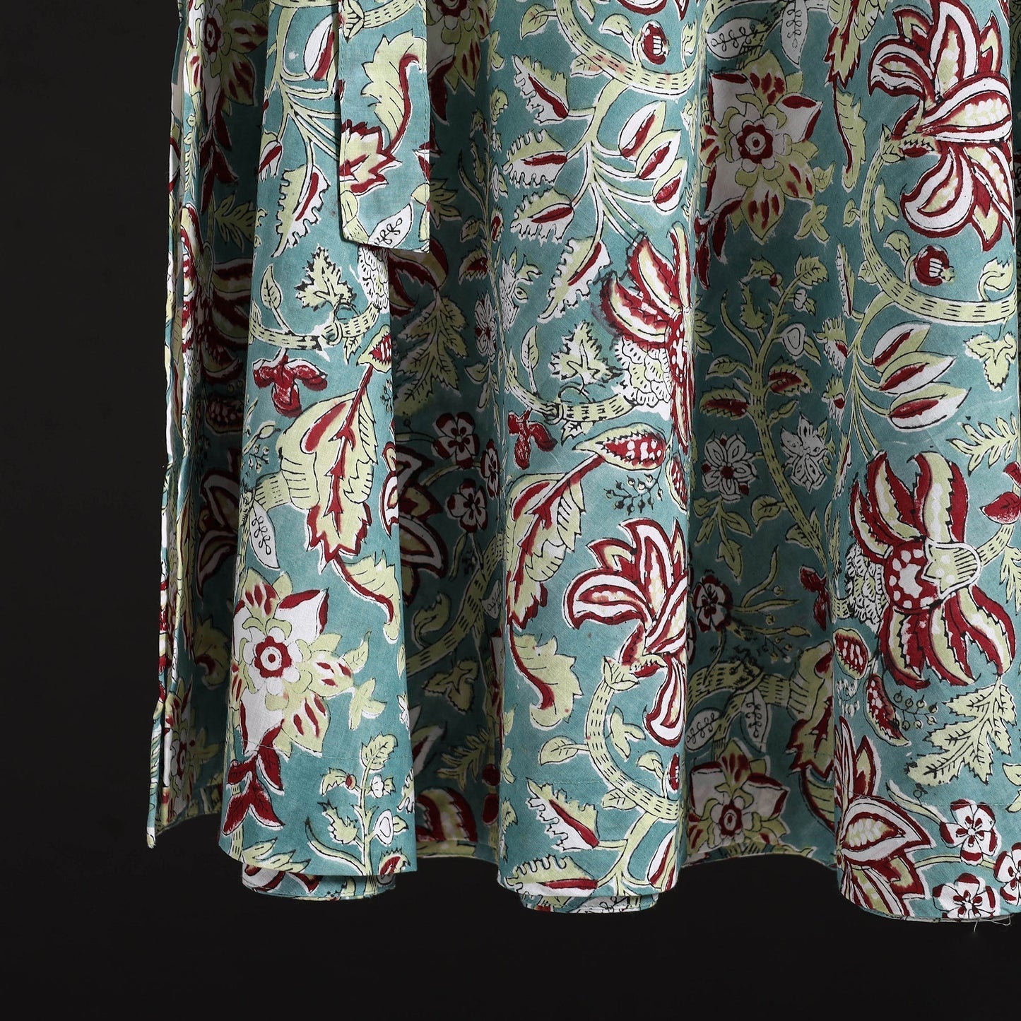 Sanganeri hand cotton wrap around skirt 66 - handcrafted