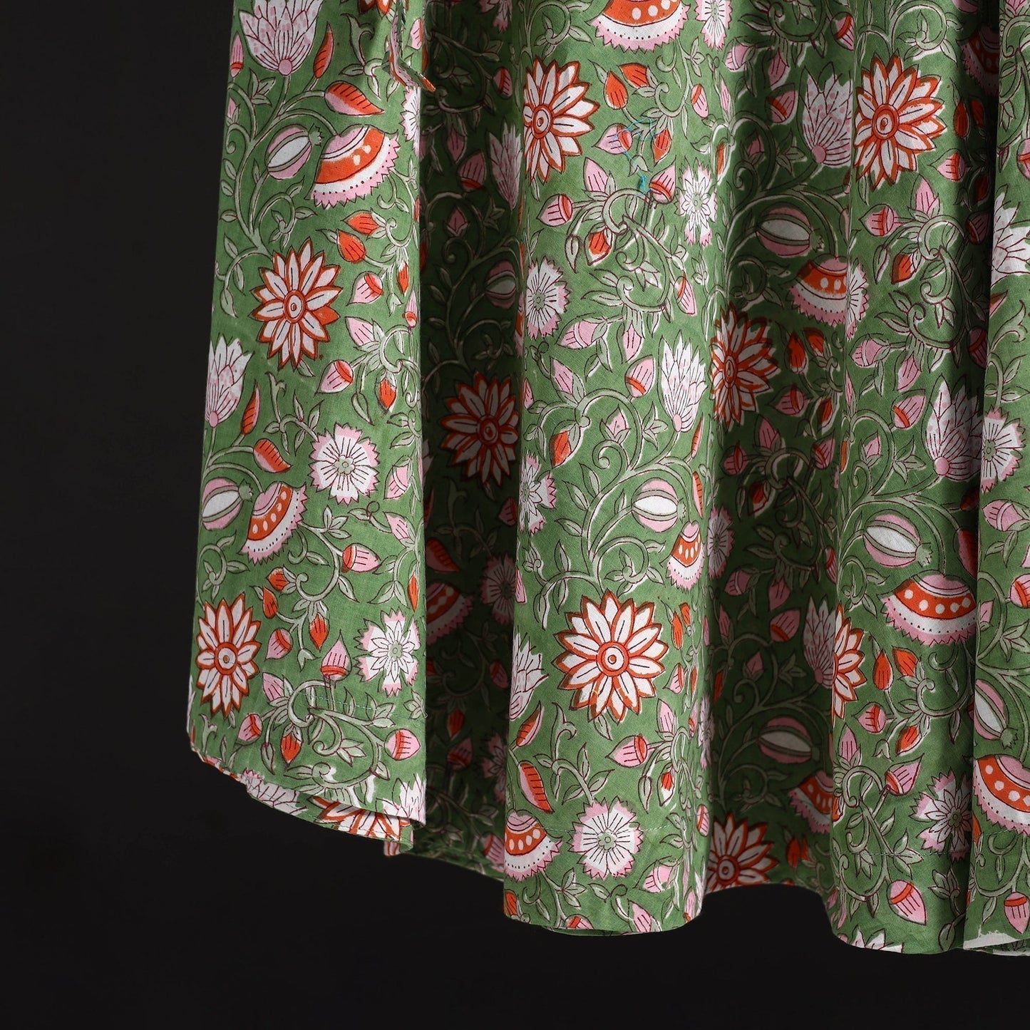 Sanganeri hand cotton wrap around skirt 83 - handcrafted