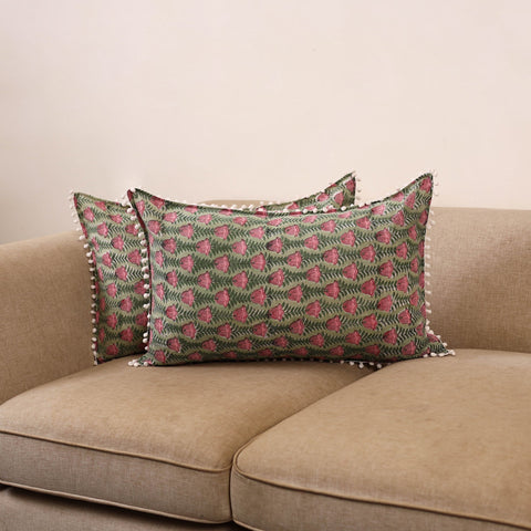Sanganeri hand pillow covers (set of 2) 42 - handcrafted