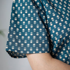 Buy Sanganeri Hand Block Prints Half Sleeve Cotton Crop Top Online at iTokri.com