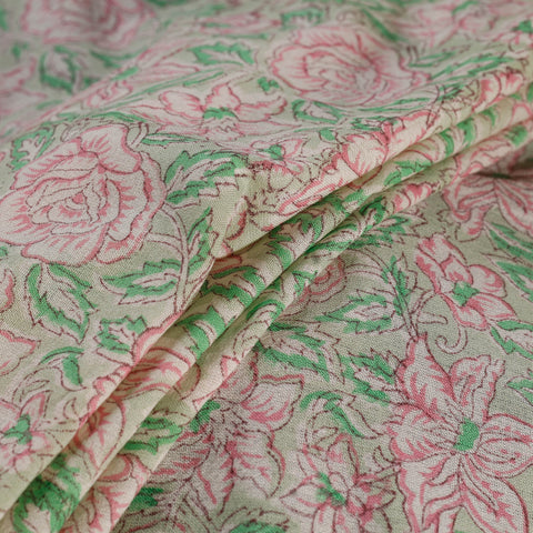 Sanganeri handloom pure wool fabric 04 - handcrafted