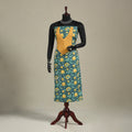 Green - sanganeri patchwork cotton unstitched kurta