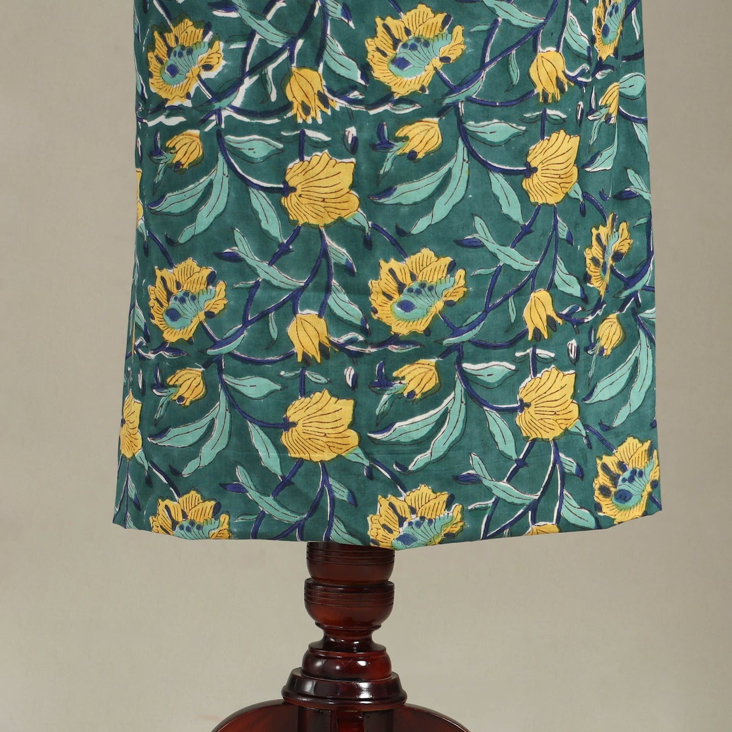 Green - sanganeri patchwork cotton unstitched kurta