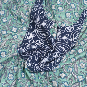 Buy Green Sanganeri Print Patchwork Cotton Kurta Material 