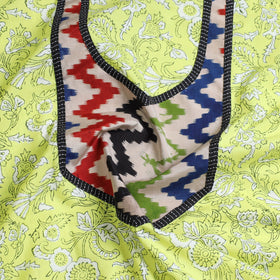 Green - sanganeri patchwork unstitched kurta material (3m)