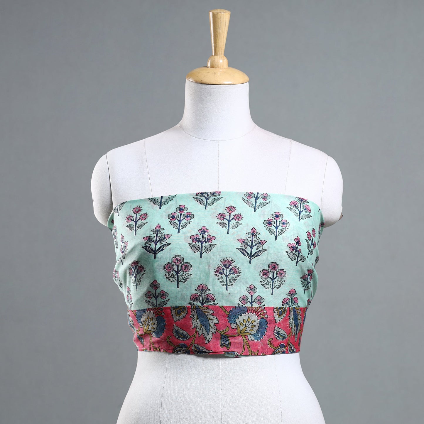 Buy Sanganeri Block Printed Chanderi Silk Blouse Piece Online at iTokri.com