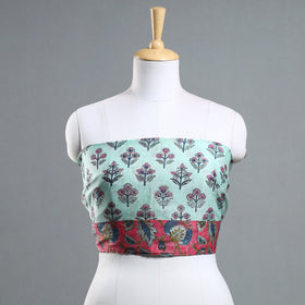 Buy Sanganeri Block Printed Chanderi Silk Blouse Piece Online at iTokri.com