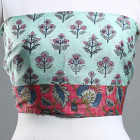 Buy Sanganeri Block Printed Chanderi Silk Blouse Piece Online at iTokri.com
