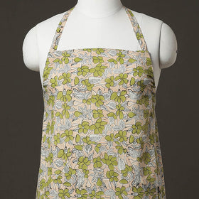 Beige Sanganeri Block Printed Cotton Apron with Pocket 
