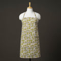 Beige Sanganeri Block Printed Cotton Apron with Pocket 