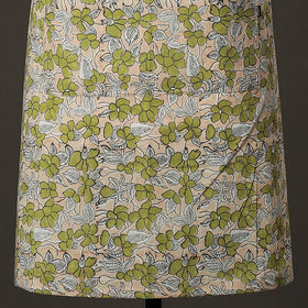 Beige Sanganeri Block Printed Cotton Apron with Pocket 