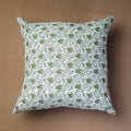  Green Sanganeri Block Printed Cotton Cushion Cover 