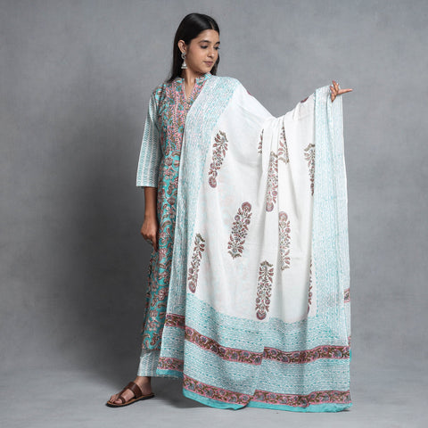 Sanganeri Kurta with Palazzo & Dupatta Set
