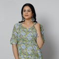 Green - Sanganeri Block Printed Cotton Long Kurta