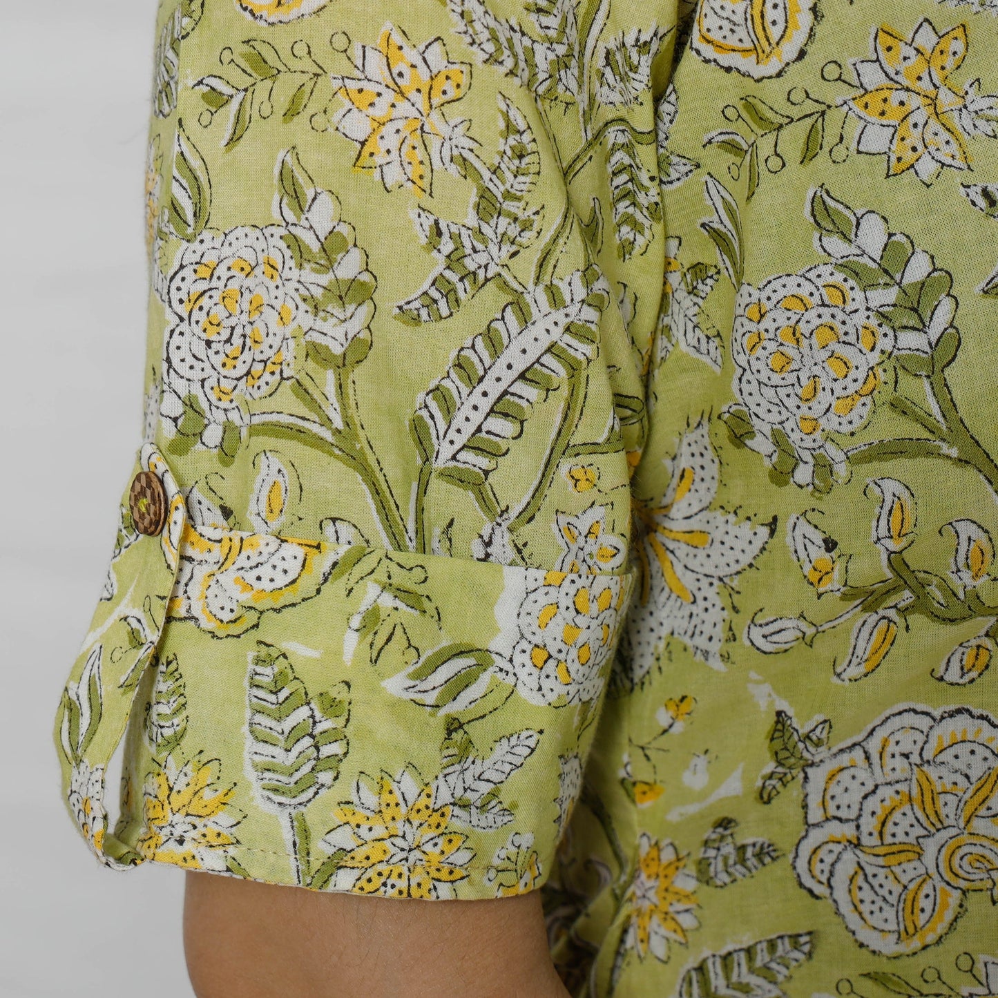  Sanganeri Block Printed Cotton Long Straight Kurta 