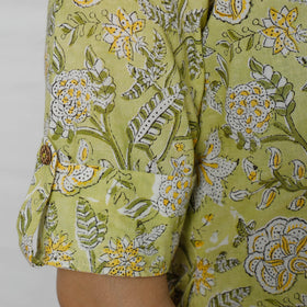  Sanganeri Block Printed Cotton Long Straight Kurta 