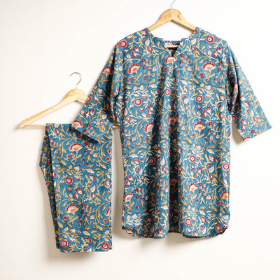 Buy Ajrakh Block Printed Cotton Night Suit Set Online at iTokri.com
