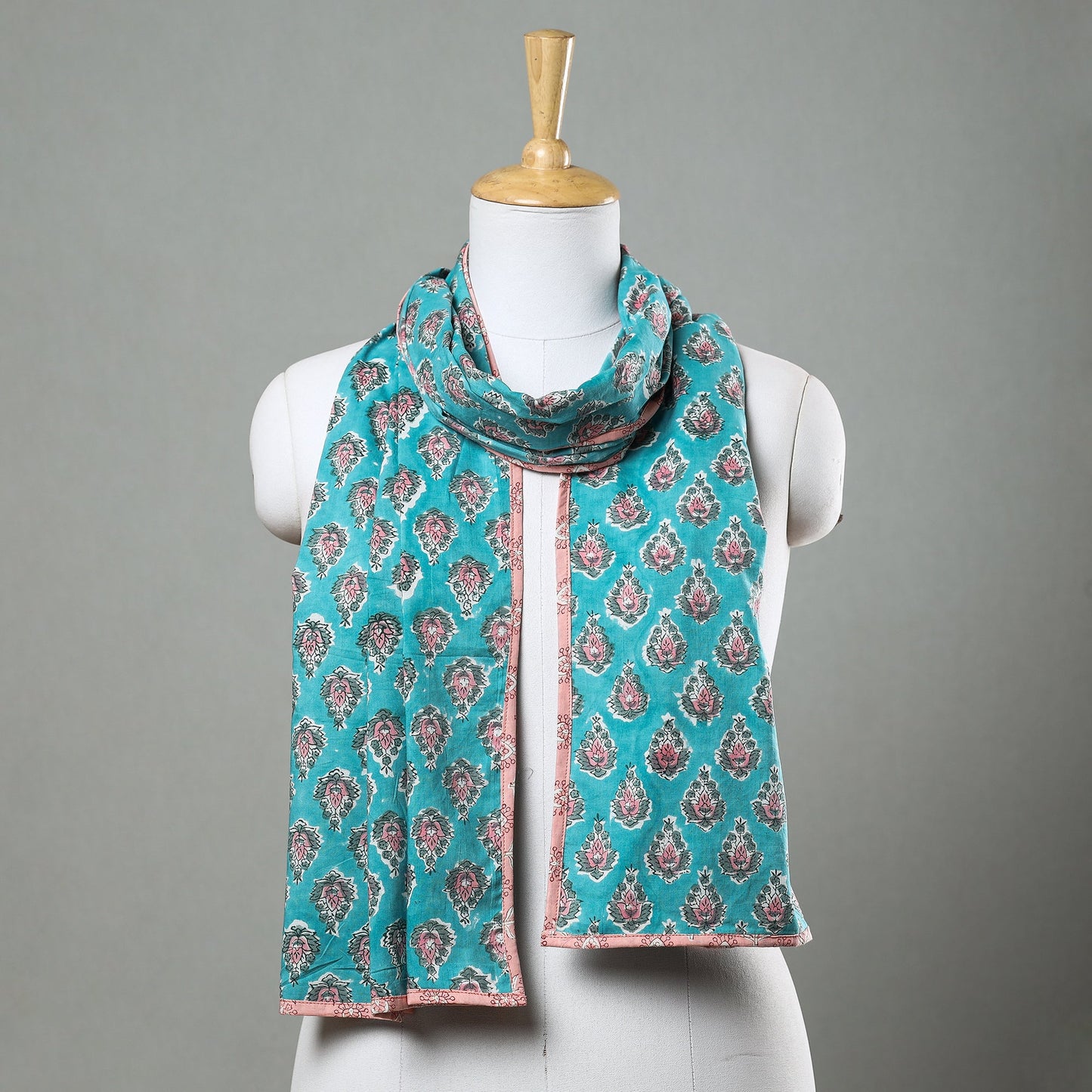 Buy Sanganeri Block Printed Cotton Stole Online at iTokri.com