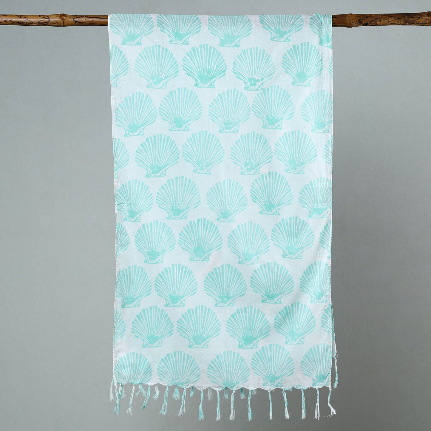 Buy Sanganeri Block Printed Cotton Stole with Tassels 109 Online at iTokri.com