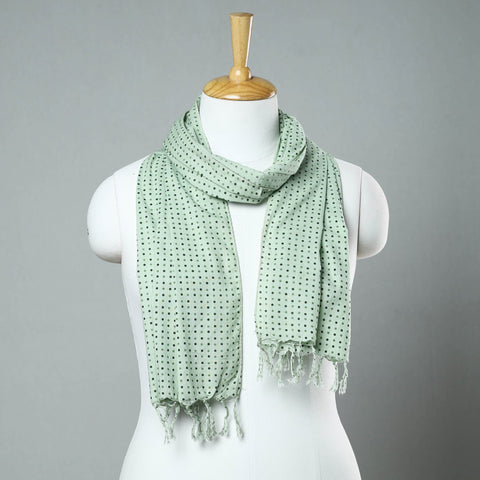 Buy Sanganeri Block Printed Cotton Stole with Tassels 14 Online at iTokri.com