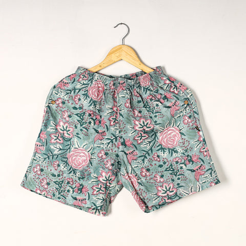  Sanganeri Block Printed Cotton Unisex Boxer/Shorts 