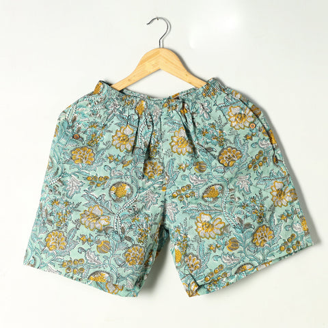  Sanganeri Block Printed Cotton Unisex Boxer/Shorts 
