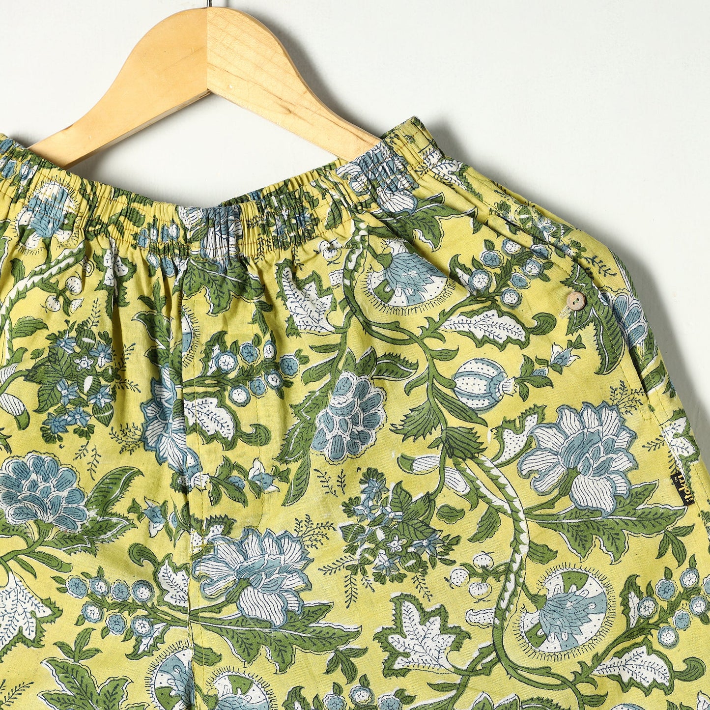 Green - sanganeri printed cotton unisex boxer/shorts