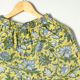 Green - sanganeri printed cotton unisex boxer/shorts