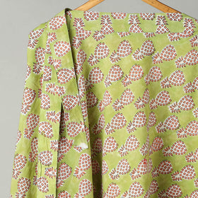 Green - Sanganeri Block Printed Cotton Wrap Around Skirt 08