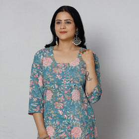 Buy Sanganeri Block Printing Cotton Long Kurta for Women