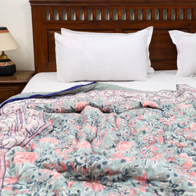  Sanganeri Reversible Double Soft Cotton Quilt/Blanket