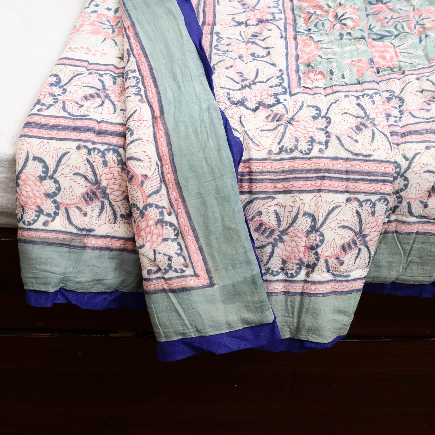  Sanganeri Reversible Double Soft Cotton Quilt/Blanket