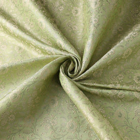 Green Semi Silk Brocade Banarasi Fabric