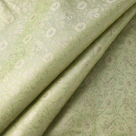 Green Semi Silk Brocade Banarasi Fabric