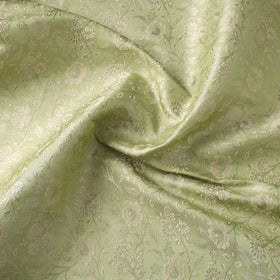 Green Semi Silk Brocade Banarasi Fabric