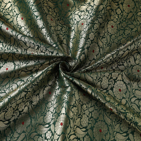 Green - semi silk meena buti brocade banarasi fabric 3