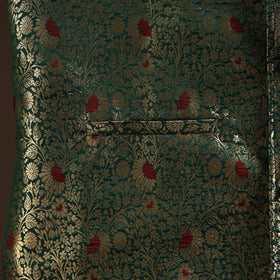 Green - semi silk meena buti brocade banarasi men nehru