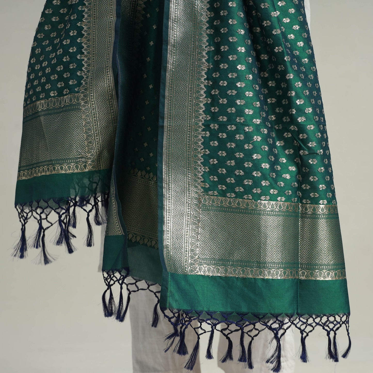 Buy Semi Silk Zari Jaal Banarasi Dupatta 