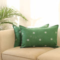Buy Set of 2 Green Jacquard Cotton Pillow Covers