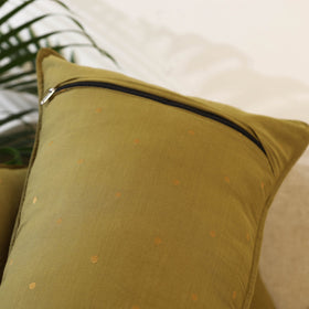 Buy Set of 2 Green jacquard Cotton Pillow Covers