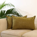 Buy Set of 2 Green jacquard Cotton Pillow Covers