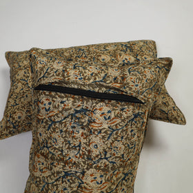 Green - set of 2 kalamkari cotton pillow covers 16