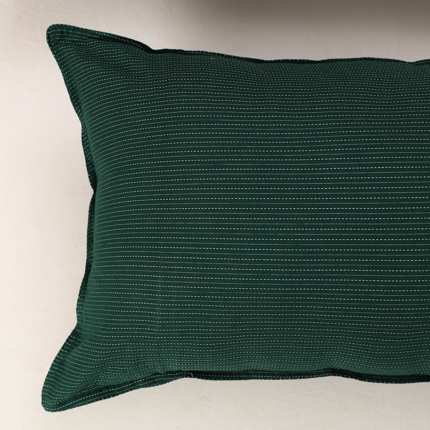 Green - set of 2 kantha stitch cotton pillow covers 27